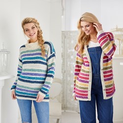 Knitting Pattern Stylecraft Batik DK No. 9422 Sweater and Cardigan