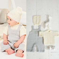 Knitting Pattern Stylecraft Bambino DK No. 9498 Dungarees, Top and Hat