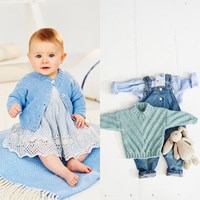 Knitting Pattern Stylecraft Bambino DK No. 9500 Baby Cardigan and Sweater