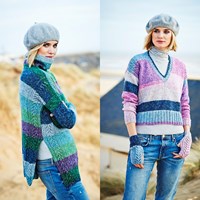 Knitting Pattern Stylecraft Batik Swirl DK No. 9535 Sweater and Mittens