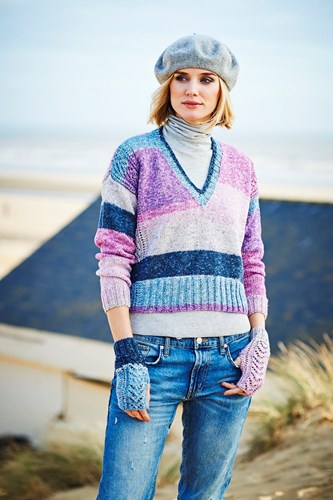 Knitting Pattern Stylecraft Batik Swirl DK No. 9535 Sweater and Mittens-3