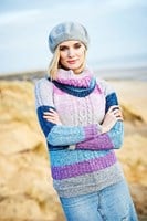 Breipatroon Stylecraft Batik Swirl DK No. 9536 Vest, trui en col