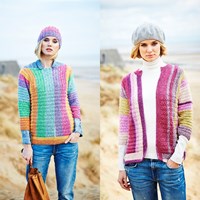 Knitting Pattern Stylecraft Batik Swirl DK No. 9537 Sweater, Cardigan and Hat