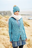 Knitting Pattern Stylecraft Special Aran With Wool No. 9554 Cardigan, Snood, and Hat-2