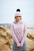 Knitting Pattern Stylecraft Special Aran With Wool No. 9555 Sweater, Snood, and Hat-2