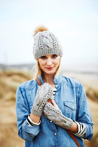 Knitting Pattern Stylecraft Special Aran With Wool No. 9556 Sweater, Hat, and Mittens-3