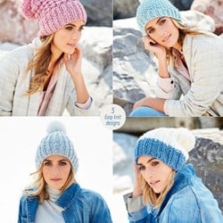 Knitting Pattern Stylecraft Special XL Super Chunky No. 9590 Hats