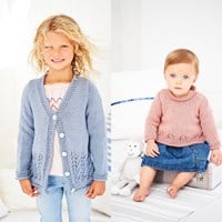 Knitting Pattern Stylecraft Bambino DK No. 9606 Girls Sweater and Cardigan