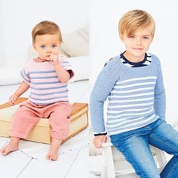 Crochet Pattern Stylecraft Bambino DK No. 9608 Striped Top and Sweater