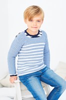 Crochet Pattern Stylecraft Bambino DK No. 9608 Striped Top and Sweater-3