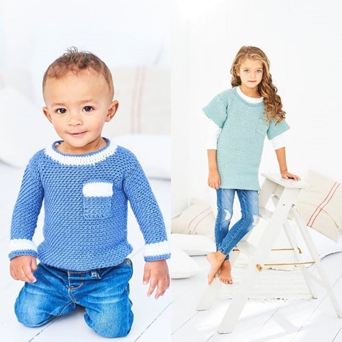 Crochet Pattern Stylecraft Bambino DK No. 9609 Sweater and Tunic