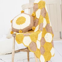 Crochet Pattern Stylecraft Bellissima DK No. 9614 Honeycomb Blanket and Cushion