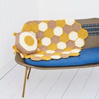 Crochet Pattern Stylecraft Bellissima DK No. 9614 Honeycomb Blanket and Cushion-2