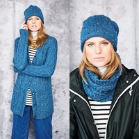 Knitting Pattern Stylecraft Special Aran With Wool No. 9660 Cardigan, Cowl, and Hat