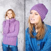 Knitting Pattern Stylecraft Special Aran With Wool No. 9661 Sweater, Cowl, and Hat