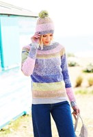 Knitting Pattern Stylecraft Batik Swirl DK No. 9671 Sweater, Cowl and Hat-2