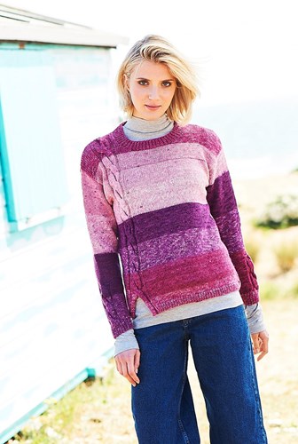 Knitting Pattern Stylecraft Batik Swirl DK No. 9674 Sweater, Scarf and Wrist Warmers-2