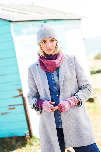 Knitting Pattern Stylecraft Batik Swirl DK No. 9674 Sweater, Scarf and Wrist Warmers-3