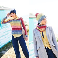 Knitting Pattern Stylecraft Batik Swirl DK No. 9676 Sweater, Cowl and Hat