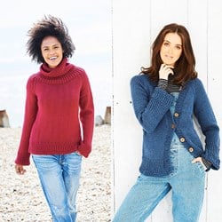 Knitting Pattern Stylecraft Bellissima Chunky No. 9691 Sweater and Cardigan