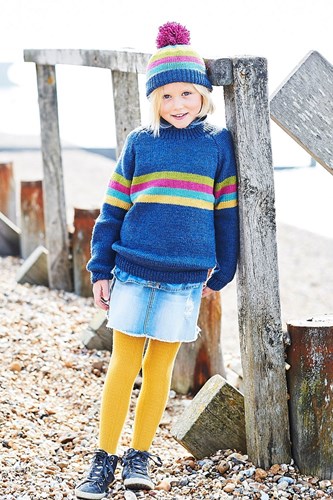 Knitting Pattern Stylecraft Bellissima DK No. 9705 Girls’ Sweater, Scarf, and Hat-2