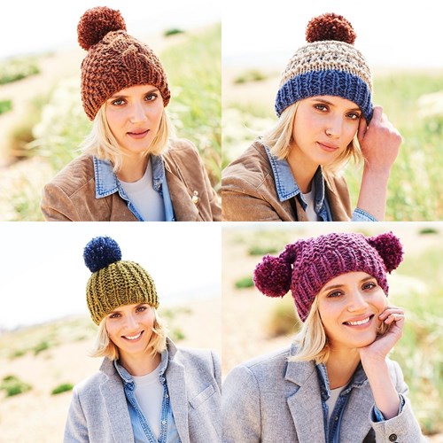 Knitting Pattern Stylecraft Life Super Chunky No. 9733 Hats