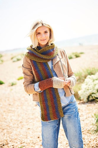 Knitting Pattern Stylecraft Life Super Chunky No. 9734 Scarves and Wrist Warmers-3
