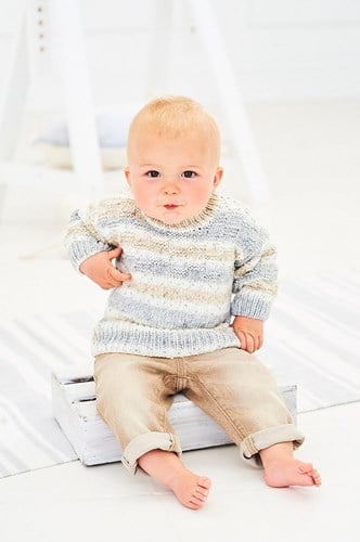 Knitting Pattern Stylecraft Bambino Prints DK No. 9744 Baby Sweater and Cardigan-2