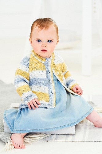 Knitting Pattern Stylecraft Bambino Prints DK No. 9747 Baby Sweater and Cardigan-3