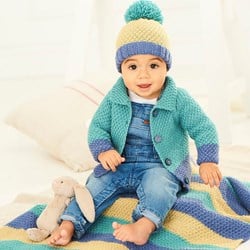Knitting Pattern Stylecraft Bambino DK No. 9757 Baby Cardigan, Hat and Blanket