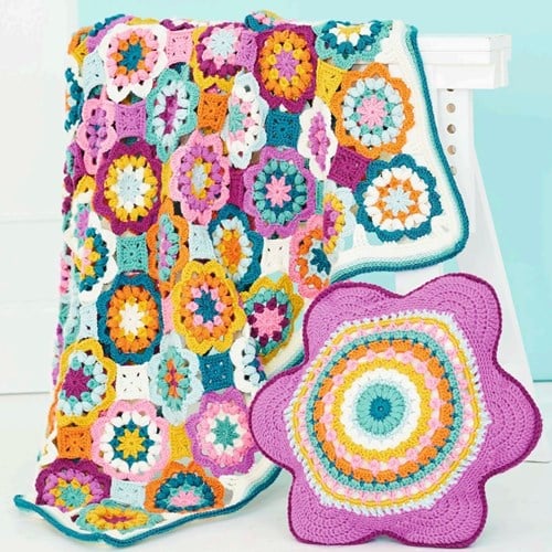 Crochet Pattern Stylecraft Special Aran No. 9771 Playful Posy Blanket