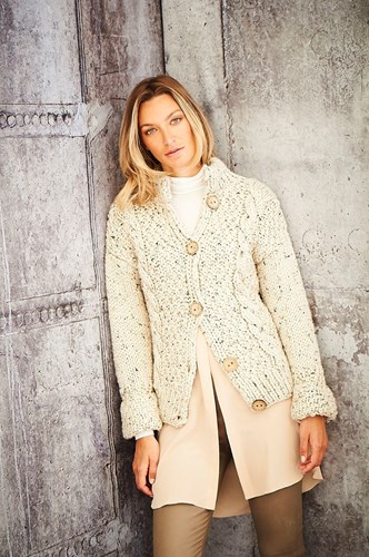 Knitting Pattern Stylecraft Special XL Tweed Super Chunky No. 9806 Ladies Sweater and Jacket-3