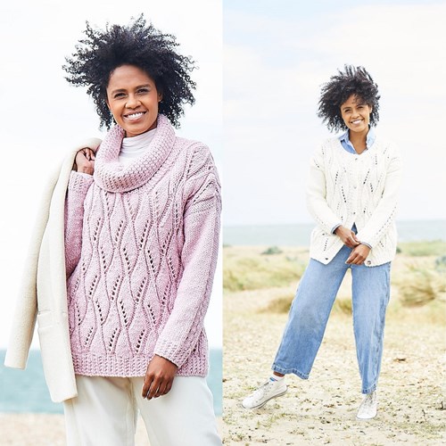 Knitting Pattern Stylecraft Softie Chunky No. 9816 Sweater and Cardigan