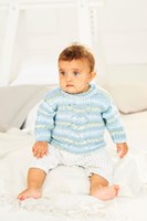 Knitting Pattern Stylecraft Bambino Prints DK No. 9843 Baby Cardigan and Sweater-3