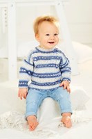 Knitting Pattern Stylecraft Bambino Prints DK No. 9844 Baby Cardigan and Sweater-2