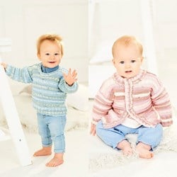 Knitting Pattern Stylecraft Bambino Prints DK No. 9846 Baby Cardigan and Sweater
