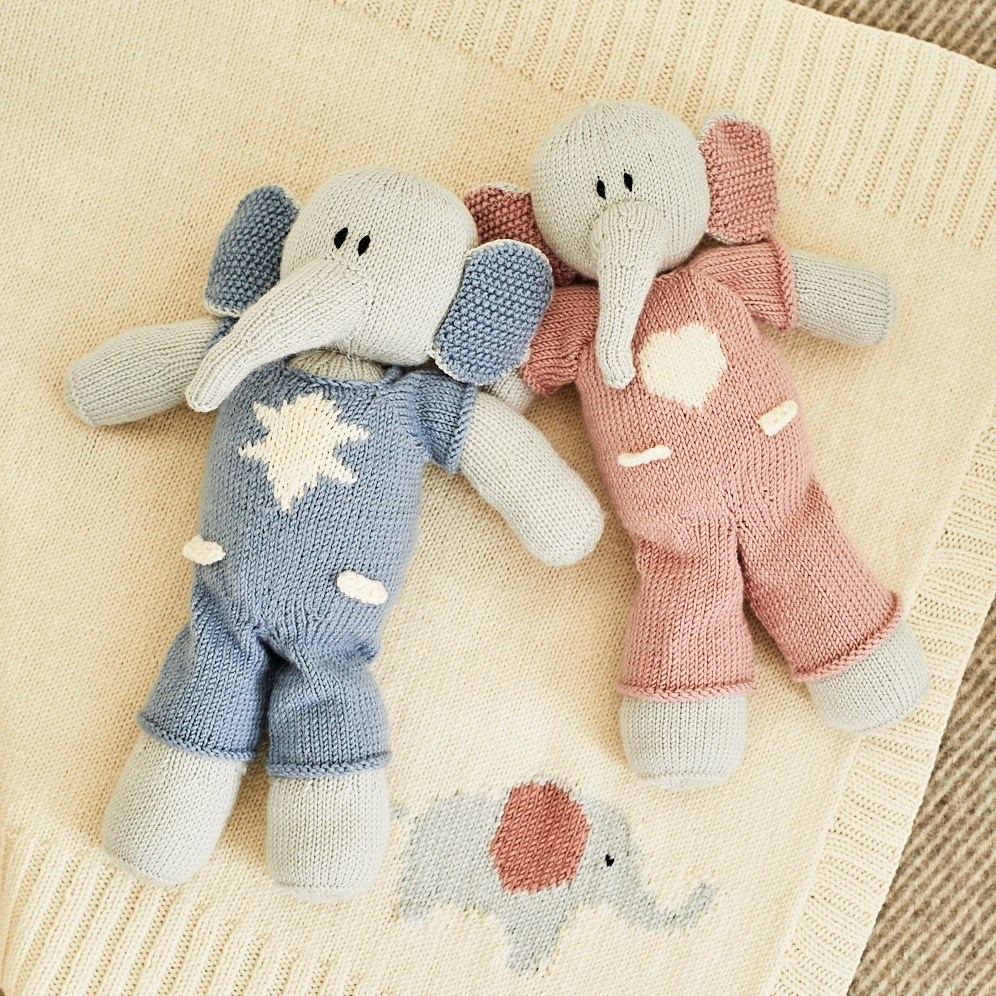 Elephant knitting top pattern blanket