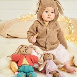 Knitting Pattern Stylecraft Bellissima DK No. 9855 Bertie & Bettie Bunny Toys and Jacket