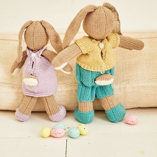 Knitting Pattern Stylecraft Bellissima DK No. 9855 Bertie & Bettie Bunny Toys and Jacket-3