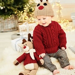 Knitting Pattern Stylecraft Bellissima DK No. 9869 Reindeer Toy, Hat and Sweater