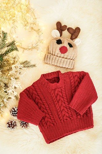 Knitting Pattern Stylecraft Bellissima DK No. 9869 Reindeer Toy, Hat and Sweater-2
