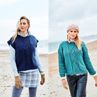 Knitting Pattern Stylecraft Highland Heathers Aran No. 9874 Sweater and Slipover