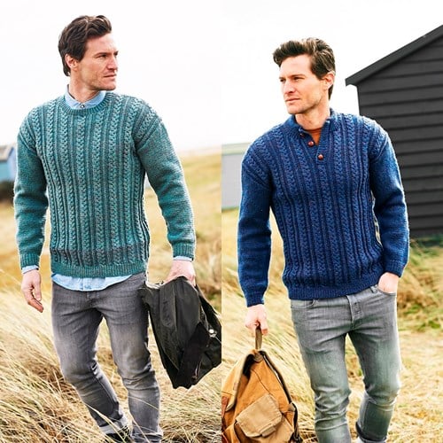 Knitting Pattern Stylecraft Highland Heathers Aran No. 9875 Men’s Sweaters