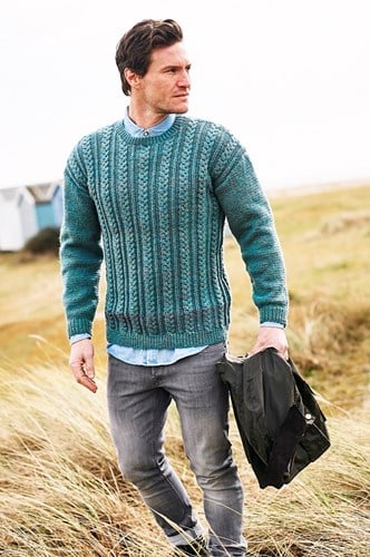 Knitting Pattern Stylecraft Highland Heathers Aran No. 9875 Men’s Sweaters-3