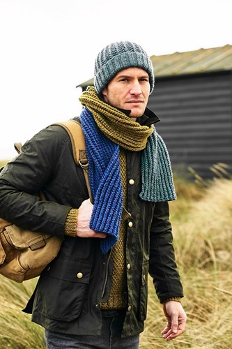 Knitting Pattern Stylecraft Highland Heathers Aran No. 9878 Men’s Hats and Scarves-2