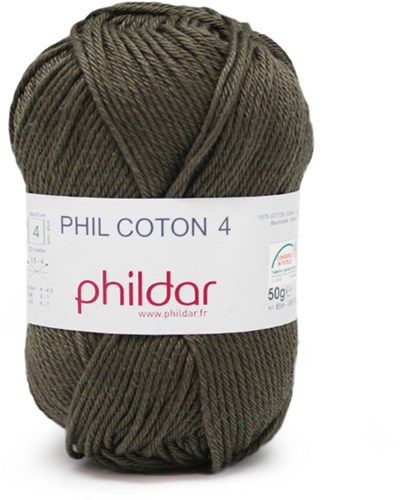 Phildar Phil Coton 4 1419 Militaire | Yarnplaza – For Gratis patroon | Phil Coton 4 van Phildar | herentrui