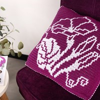 Merry Morning Glories Plum/White Crochetkit - With Digital Pattern-2