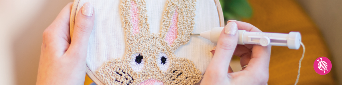 Punch an Easter bunny with our free punch needle patterns
