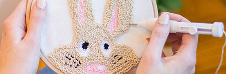 Punch an Easter bunny with our free punch needle patterns