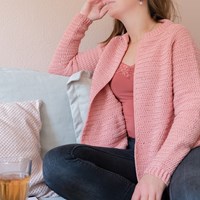 Yarn and Colors Afternoon Tea Cardigan Crochet Kit 1 Limestone L-2